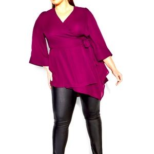 V Wrap Pink Tunic